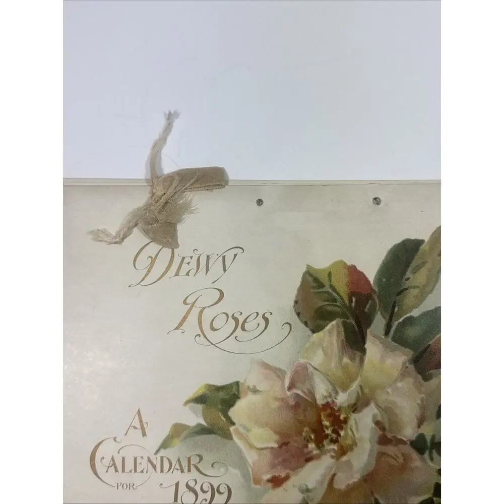 1899 Dewy Roses Calendar By Tabor Prang Art Co Boston MA